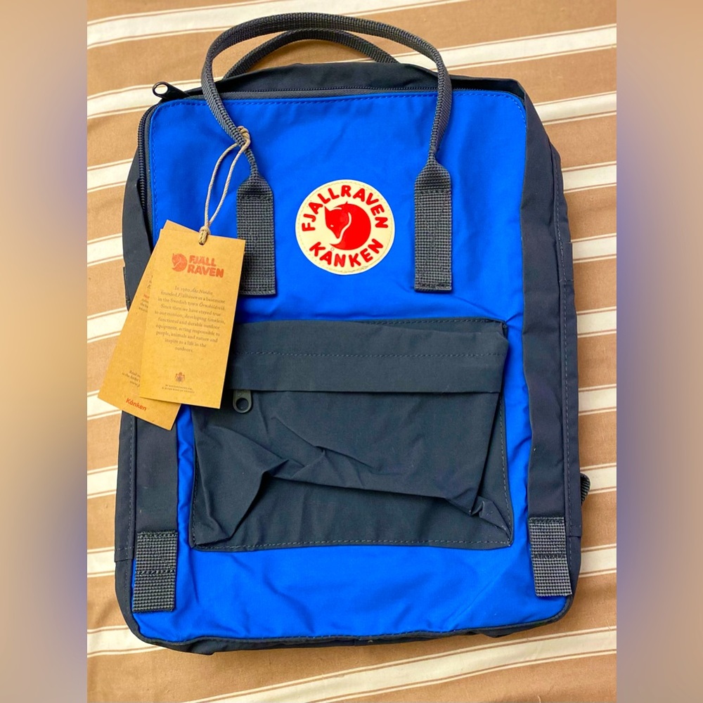 NWT FJALLRAVEN Kanken backpack! Graphite/Blue!